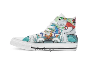 

Scooter rally Yeti and Co Custom Casual High Top lace-up Canvas shoes sneakers Drop shipping