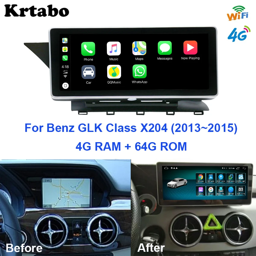 Krtabo автомобильный Радио Android мультимедиа аудио плеер для Mercedes Benz GLK X204 2013 2015 10 25