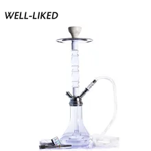 Прозрачный акриловый Cachimba трубка для кальяна Sisha Narguile со светодиодный светильник Tuyau Chicha чаша шланг металлические щипцы аксессуары