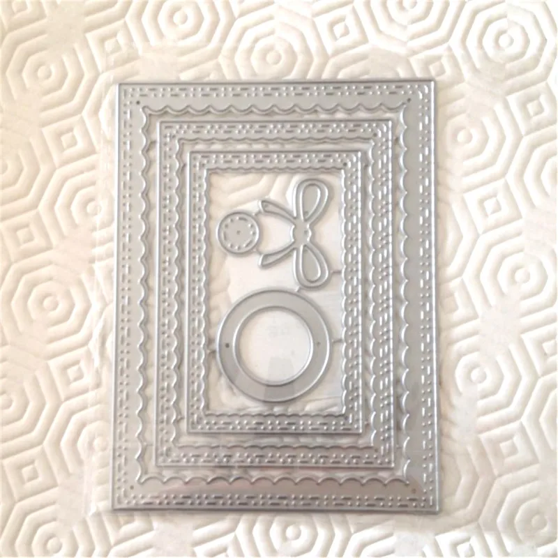 

Kokorosa Inside Scalloped Rectangle Arts Dies Metal Cutting Die Scrapbooking 2019 New Cutting Crafts Die DIY Album Card Decor