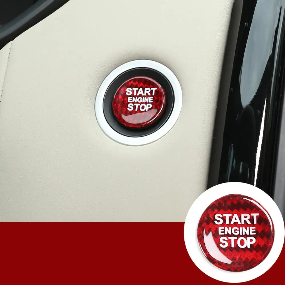 

For Land Rover Discovery Sport Discovery 5 Range Rover Evoque/Vogue Real Carbon Fiber Car Engine Start Stop Switch Button Cover