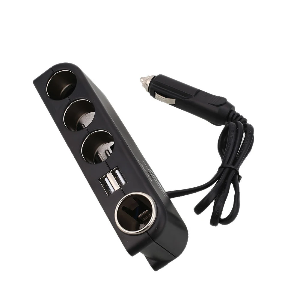 Автомобильная внутренняя двойная USB портативная универсальная, многогнездовая ABS Зажигалка светодиодный индикатор Замена разветвитель электронный Авто 4 способа