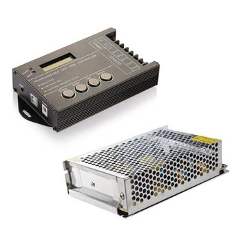 

HOT-2 Pcs LED Strip Accessories: 1 Pcs Switching Power Supply Transformer Power Supply Driver 100W DC12V 8.5A & 1 Pcs Programmab