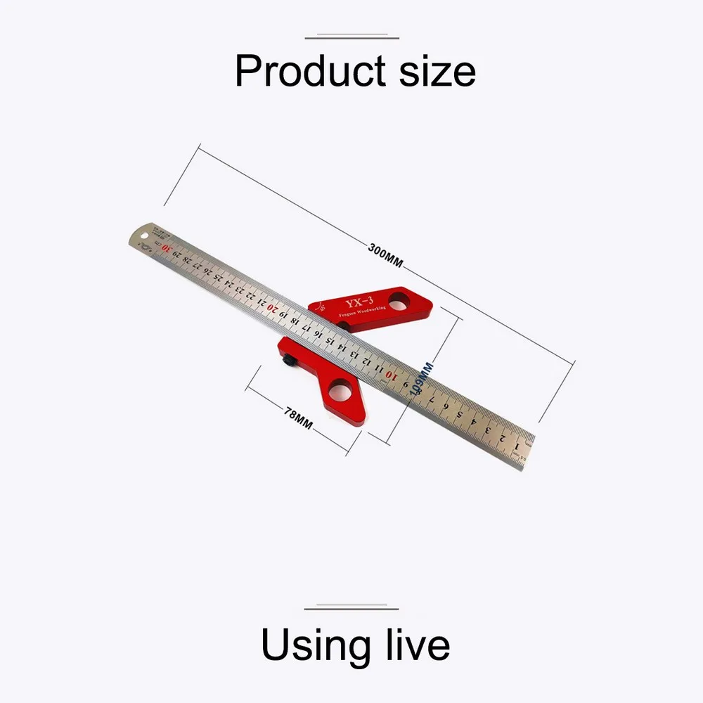 YX-3, деревообрабатывающий инструмент, красный, 300 мм, разметочная линейка, t-образная линейка, инструмент для разметки, инструмент для разметки, Деревообрабатывающие инструменты