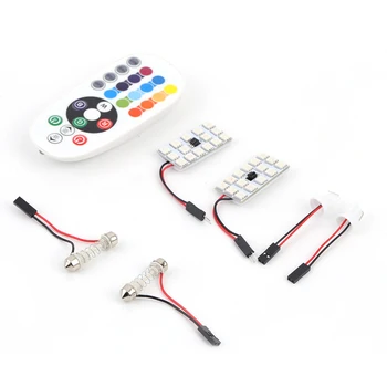 

12V 3W 15 SMD 5050 LED Light Panel Board Car Dome Interior Reading Lamp Light RGB Colorful Wireless Control