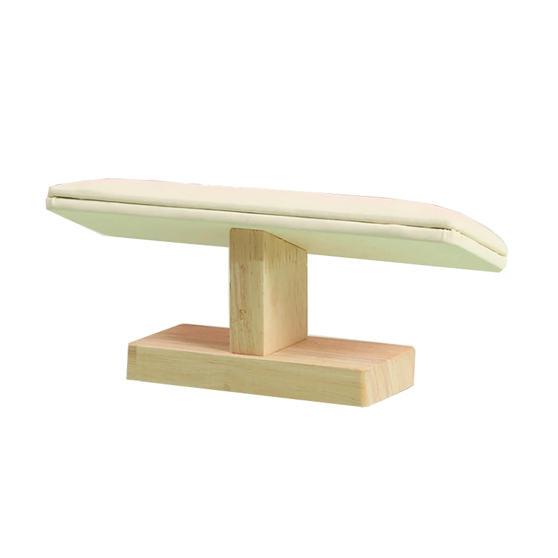 Fashion White PU Bamboo Wood Bracelet Chain Watch T-Shaped Rack Bracelet Display Holder Jewelry Organizer Storage Display Stand