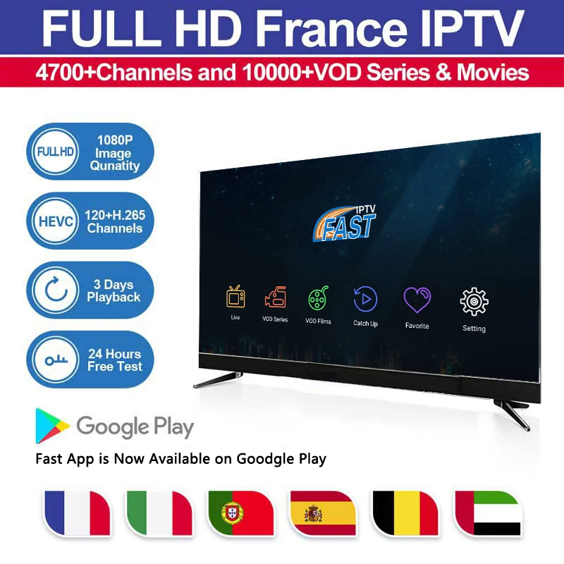 

IPTV Subscription French Arabic 4700+ Live 10000+ VOD Code Link Channel List Android Box MAG 25X Smart TV M3U   