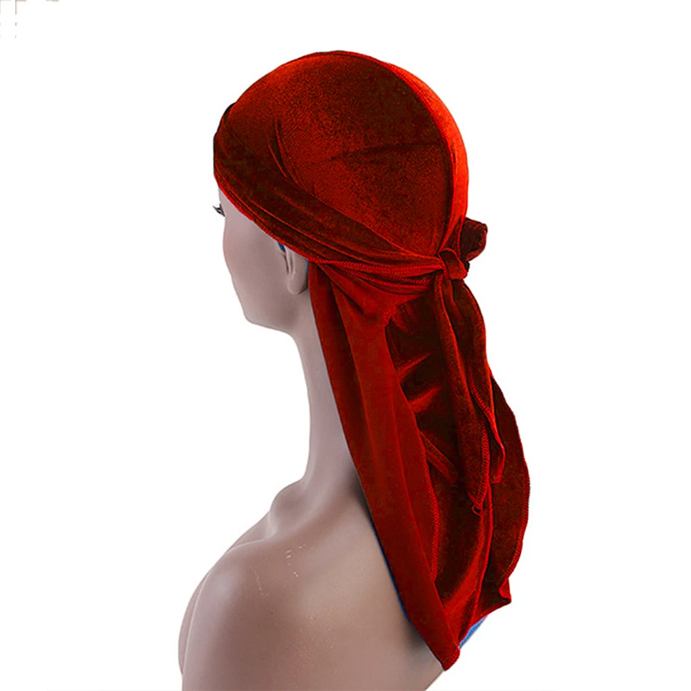 WENYUJH длинный хвост шелковый шарф Мусульманский Doo Rag пиратская шляпа Durag Кепка chemo Череп Шляпа Тюрбан повязка для волос банданы 12 цветов на выбор