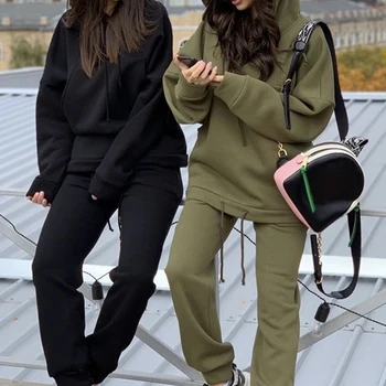 

Two Piece Set Outfits Autumn Women's Tracksuit Oversized Hoodie And Pants Casual Sport Suit Winter 2 Piece Woman Set