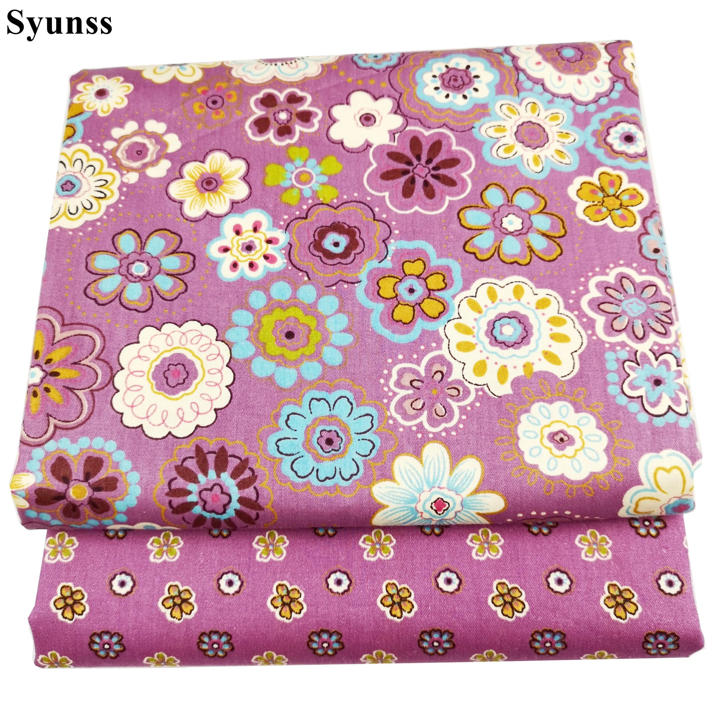 Твиловая хлопчатобумажная ткань Syunss с темно красным цветочным принтом для