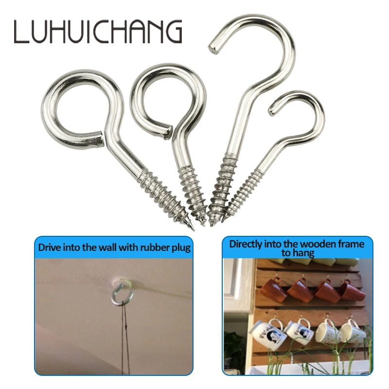 

LUHUICHANG Light Hook Ring screw Question Mark hooks Sheep Eye Hook Screws Wood Self-tapping Screw Hooking