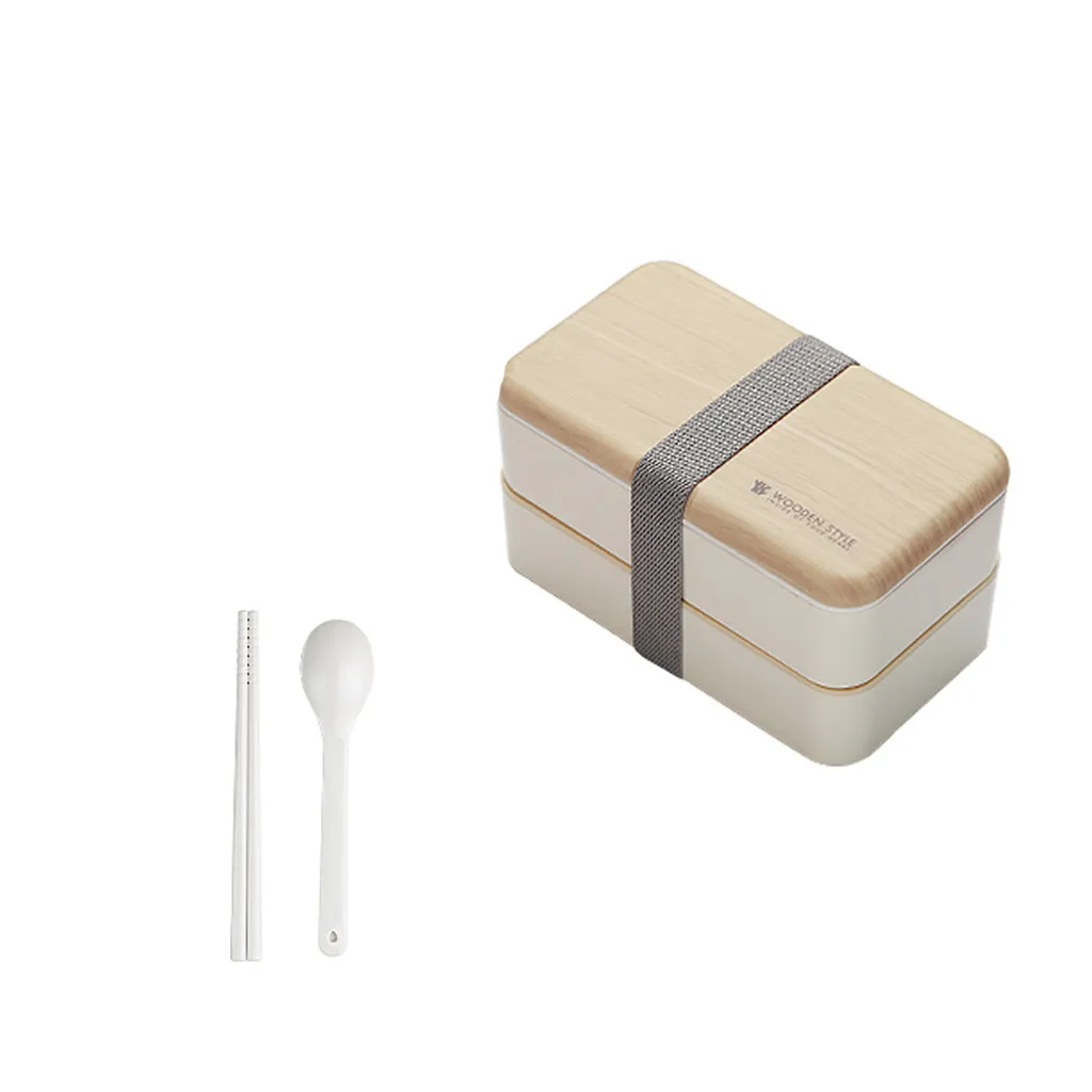 White Owave японский контейнер для обеда пластиковая коробка для бенто контейнер для хранения двухслойный разделенный Ланч-бокс портативная микроволновка Ланч-бокс 2 - Цвет: White
