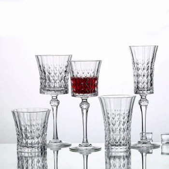 

Set of 2-top quality crystal clear red wine glass cups GLA-149