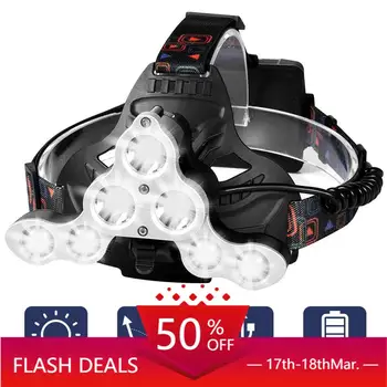 

2020Newest! LED Head Torch Rechargeable Headlamp 5400mAh 1700 Lumens Super Bright Head Light With 7 Lamp And 4 Modes