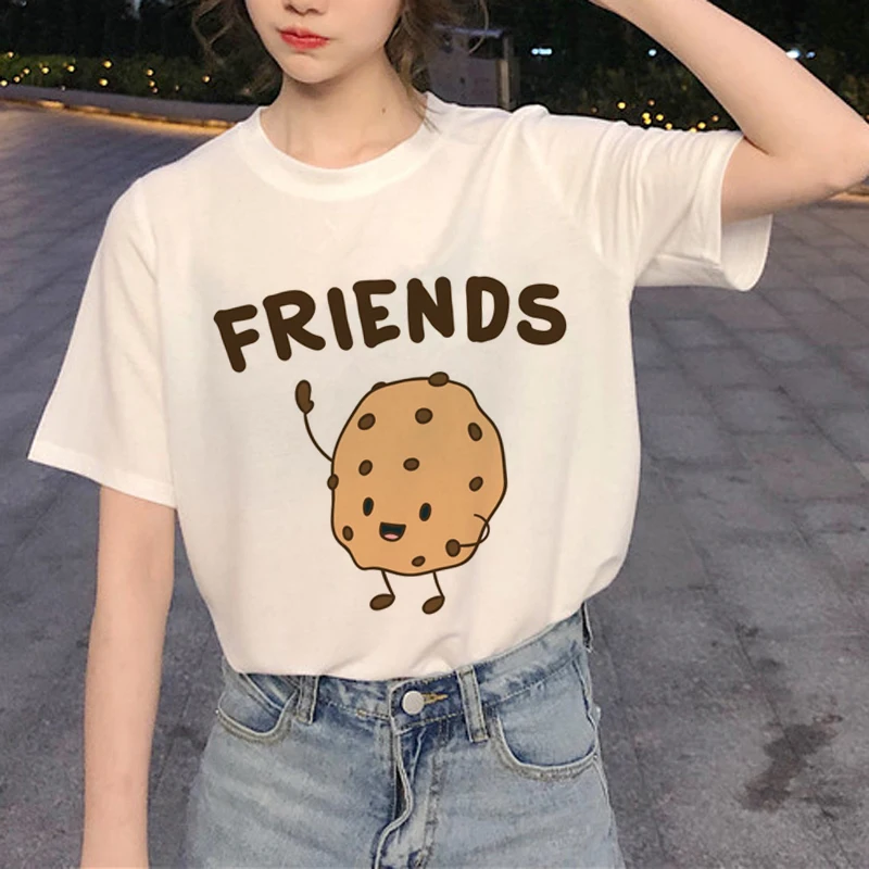 Новые лучшие друзья Harajuku футболка женская Ullzang мода мультфильм футболка 90s Графический друг футболка корейский стиль футболки женские - Цвет: Цвет: желтый