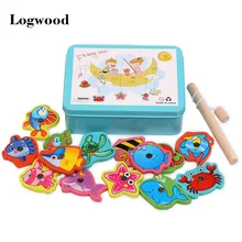15 шт. Детские деревянные игрушки Магнитная рыбалка обучающая игра-головоломка деревянные игрушки настольная игра для ребенка подарок ребенку на день рождения