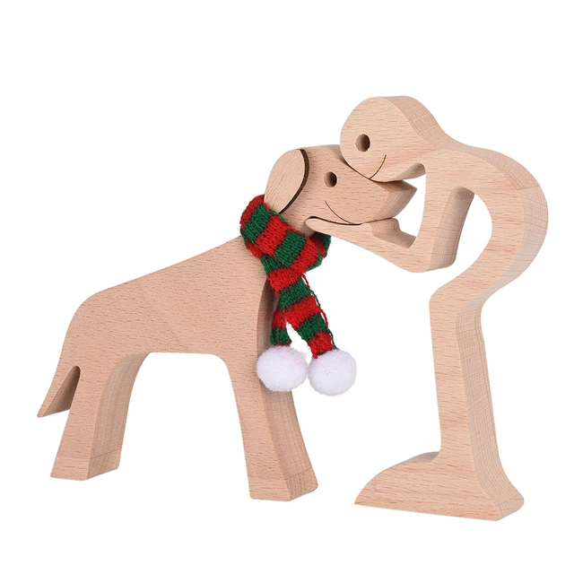 Pet Decorations Craft Wooden Dog Cat Doll Ornaments Carved Model Home Office Ornaments Creative Love Pets Dropshipping M08