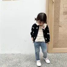 Left Prince/детская одежда г.; ковбойские брюки в Корейском стиле с дырками в стиле ретро для девочек; зауженные джинсы-заусенцы