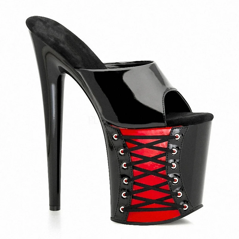 

8 inches Super High heeled shoes Mixed colors Thick platform Women's Slippers 20CM Slip-on Open Toe Thin heels New style Fashion