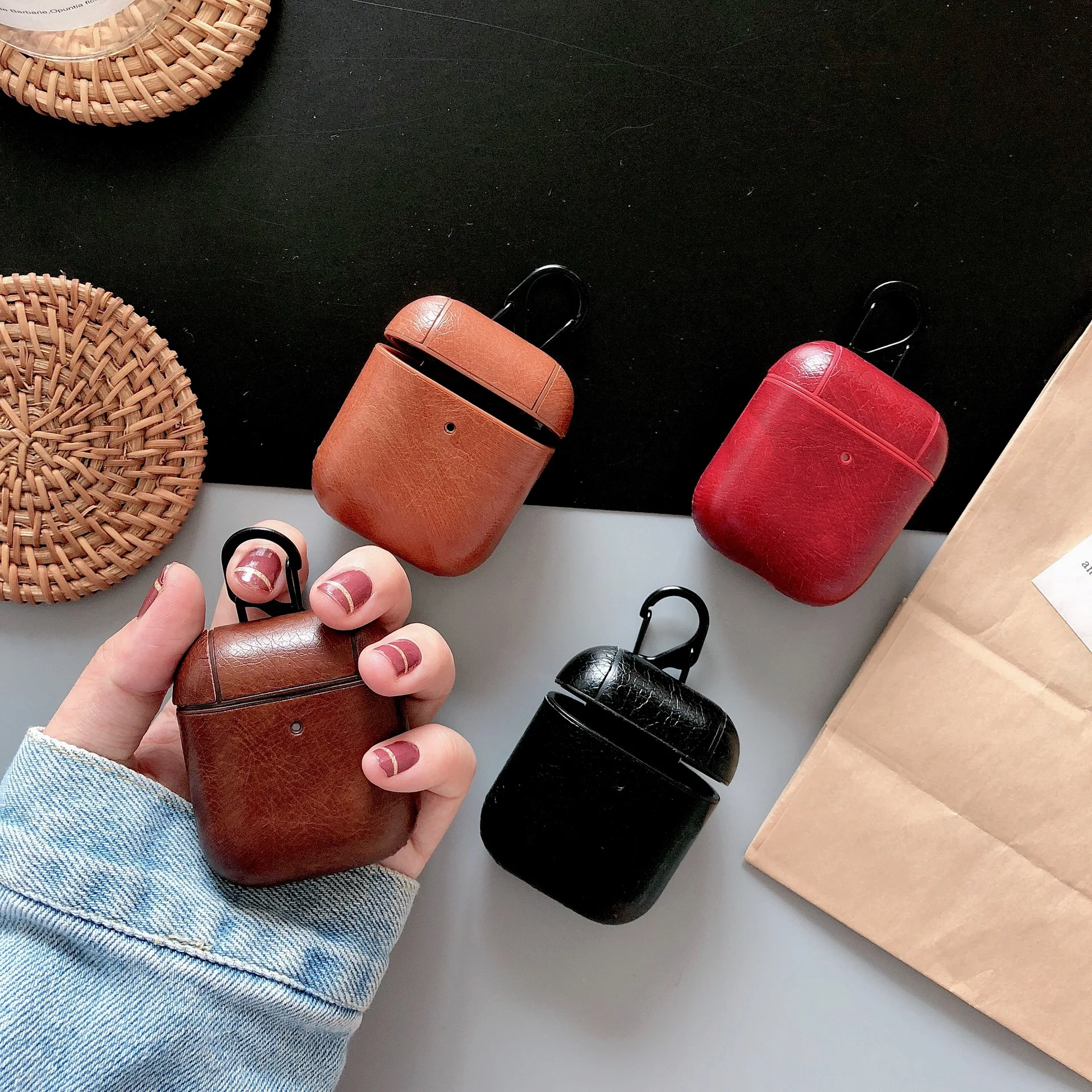 Чехол Airpods из натуральной кожи для Apple Airpods 1 2, чехол для зарядки, защита от пыли, аксессуары
