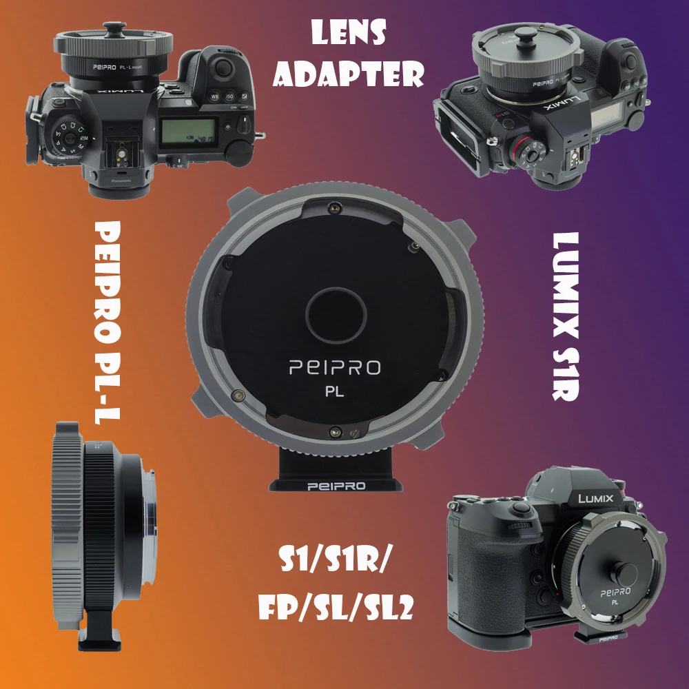 PEIPRO PL L Lens Adapter PL Lens to S1 S1R FP SL SL2 Auto Focus Adapter
