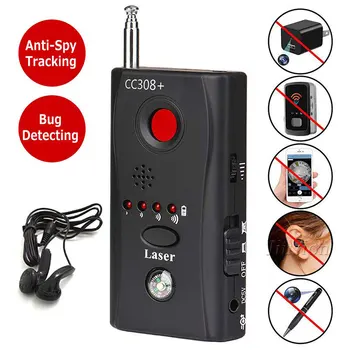 Mini Anti Spy Hidden Camera Detector CC308+ Anti Candid Espia Camera Wifi RF Laser Audio Signal Bug Spy Device GSM Device Finder 1