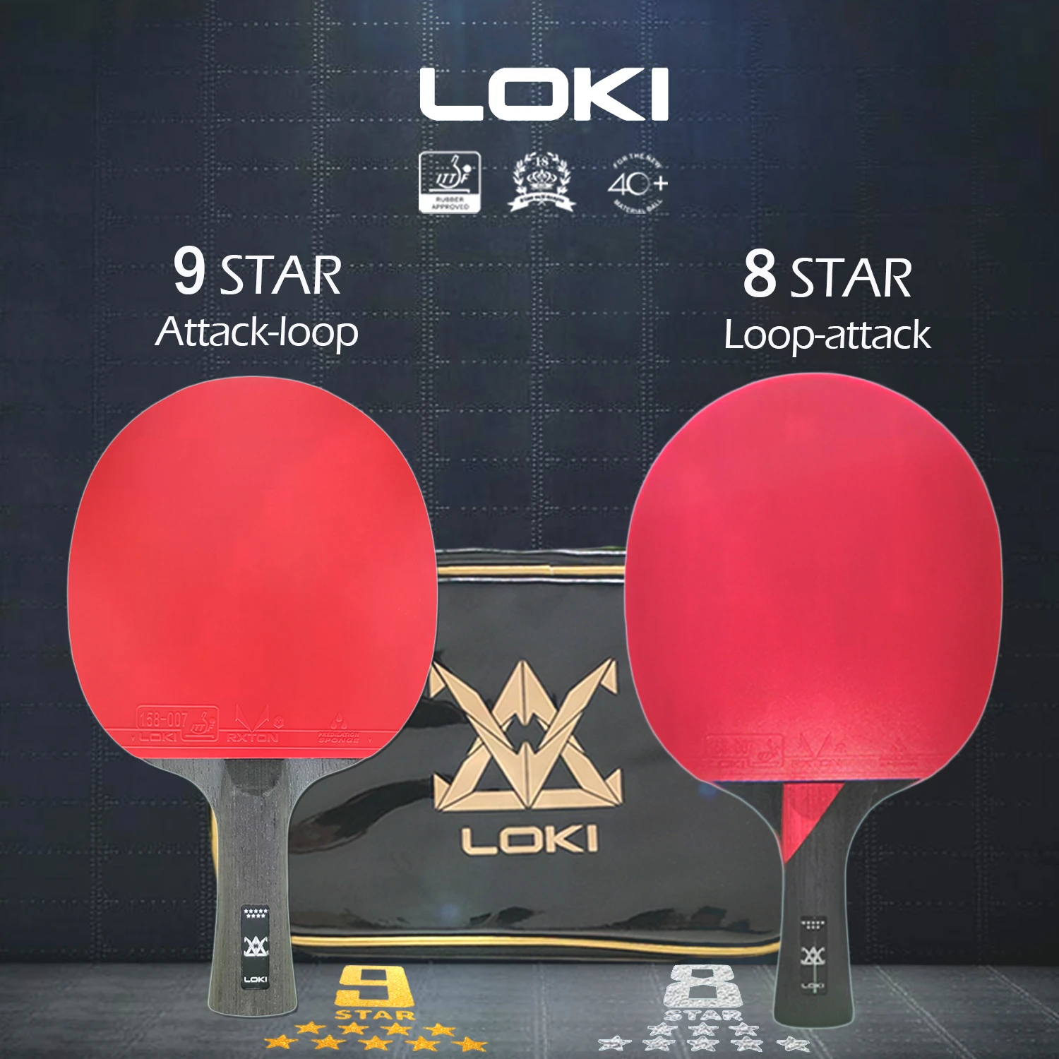 Loki 8 9 Star Ping Pong Racket High Sticky Pingpong Bat Intermediate