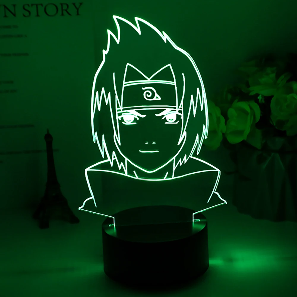

Sasuke Uchiha Face Design Child Night Light Led Touch Sensor Usb Battery Powered Nightlight for Home Decor Lamp Naruto Gift