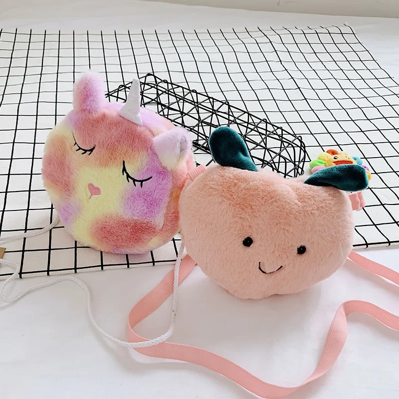 

Japanese-style GIRL'S Heart Ice Cream Bag Unicorn Angle Beast Shoulder Bag Mini Cross-body Small round Bag Students Soft Girl Ba