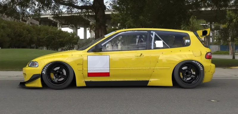 Комплект крыльев из стекловолокна и ФАП 4 шт. подходит для хэтчбека 92-95 Civic (EG) PD GP RB