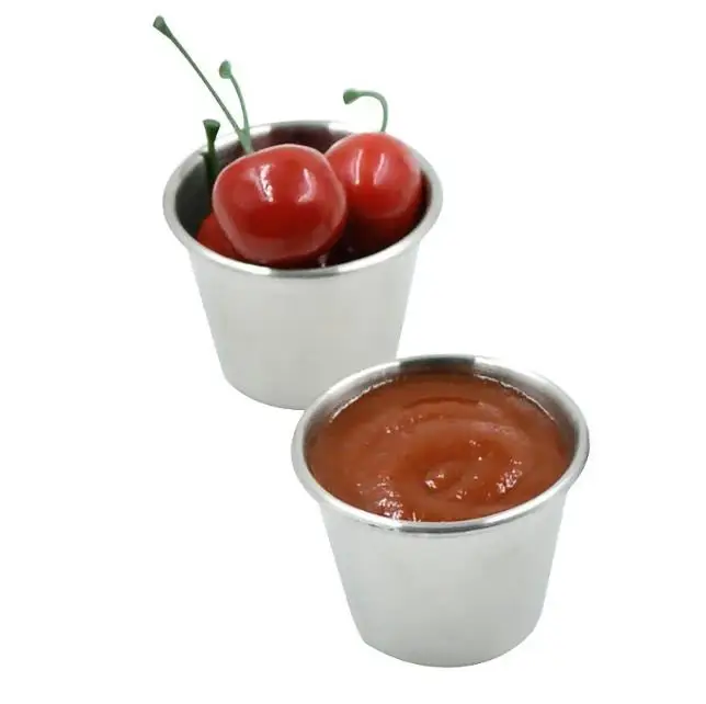 2 размера нержавеющая сталь Соус чашки картофельные чипсы томатный стакан для