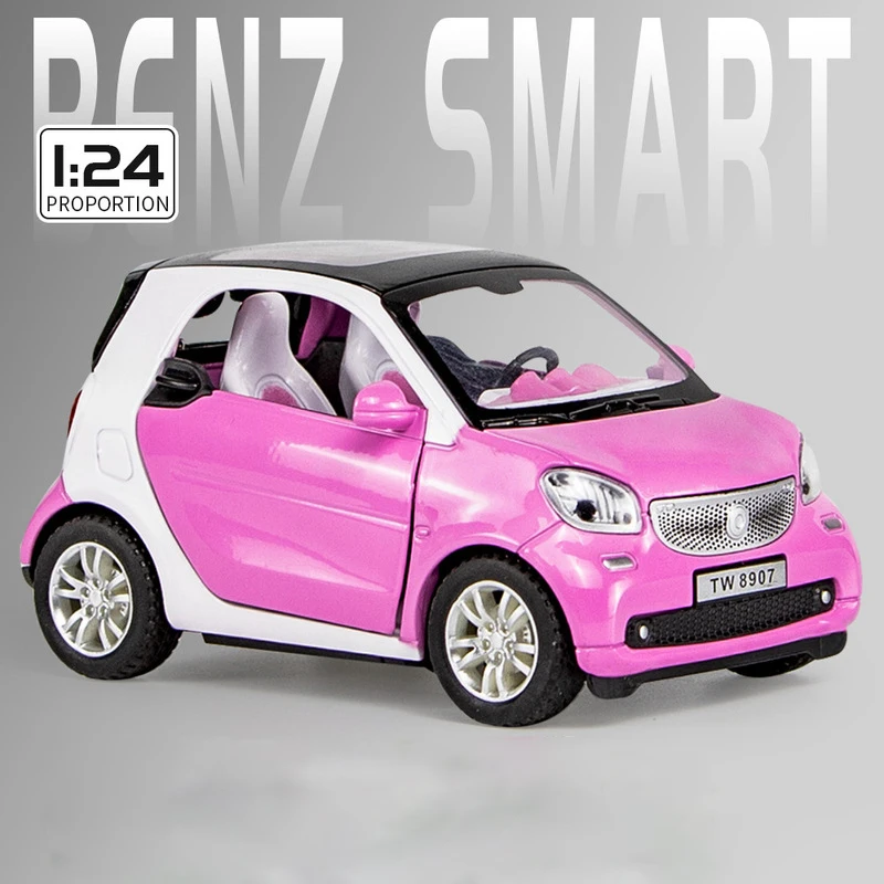 Smart Fortwo ダイキャスト 1/24 1:24 Simulation Car Smart Fortwo Alloy Metal Diecast Vehicle