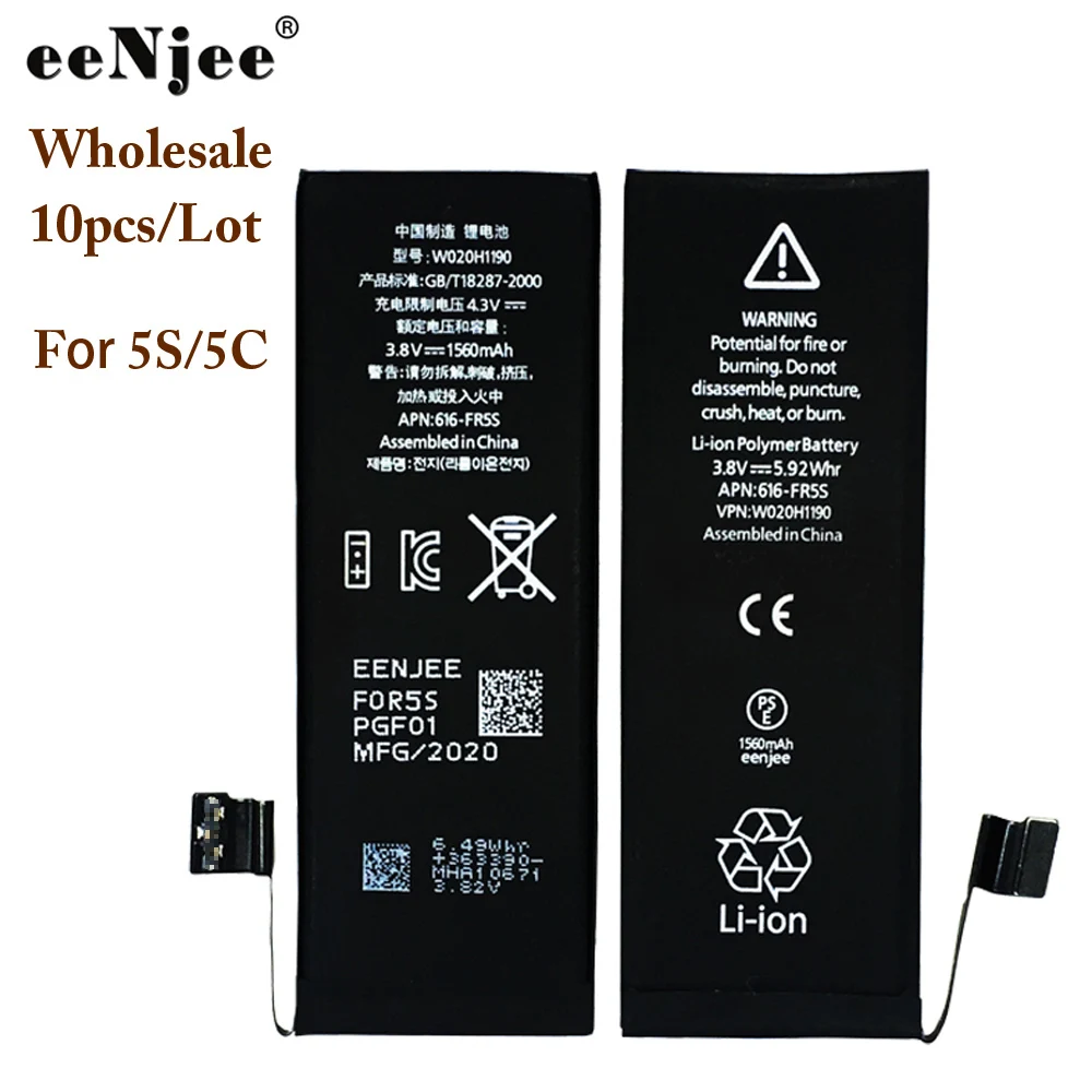 

EENJEE 10PCS Original Quality Battery for iphone 5S 5C Real Capacity 0 Cycle