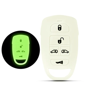 Cover telecomando silicone per Hyundai - KEYYOU Silicone per Hyundai Entourage Kia Sedona telecomando 5 pulsanti custodia portachiavi Fob 2006 2007