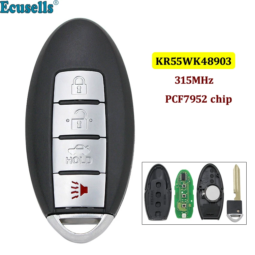 Llave Remota Inteligente De Entrada Sin Llave 4 Botones 315MHz Con 