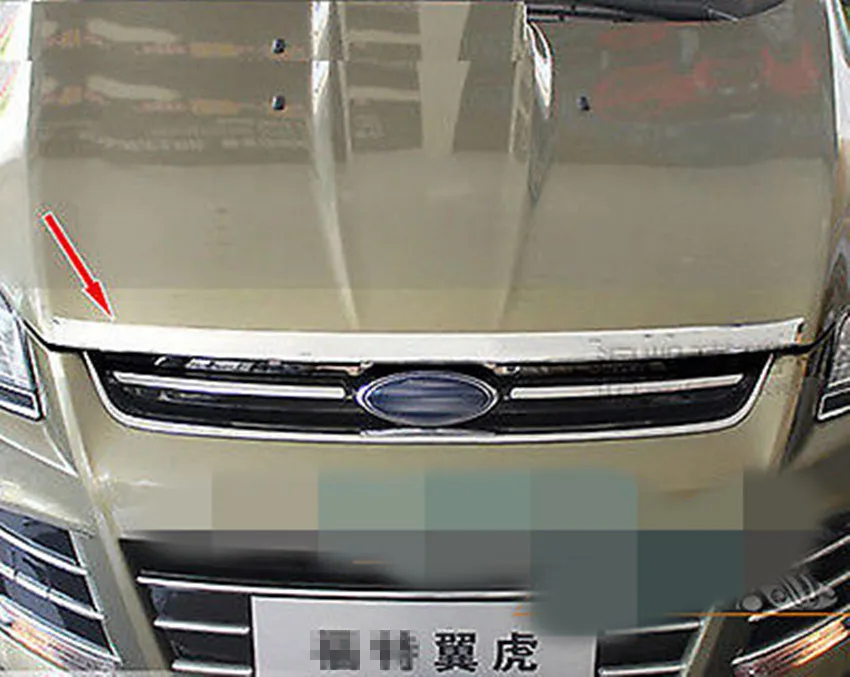 

FIT FOR 13- FORD KUGA FRONT HOOD GRILLE BONNET CHROME TRIM COVER MOLDING GARNISH 2013 2014tool