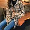 Korean Style Oversized Plaid Shirts Blouse Women Autumn Cotton Blouse Long Sleeve Plus Size Blouses 2022 Button Up Shirt Blusas ► Photo 2/6