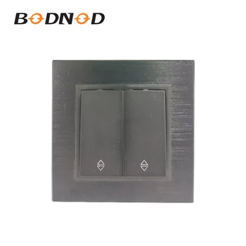

EU Wall Switch Power 2 Gang 2 Way Luxury Gray LED Lamp Light Switch On / Off Light Push Button Switches Panel 250V 16A