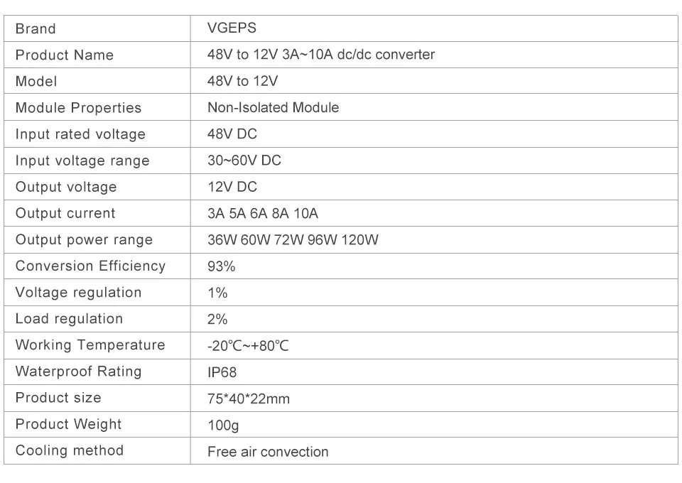 36 V-48 V to 12V 3A 5A 6A 8A 10A понижающий преобразователь питания, 48V to 12V DC регулятор мощности, 36V to 12V модуль питания