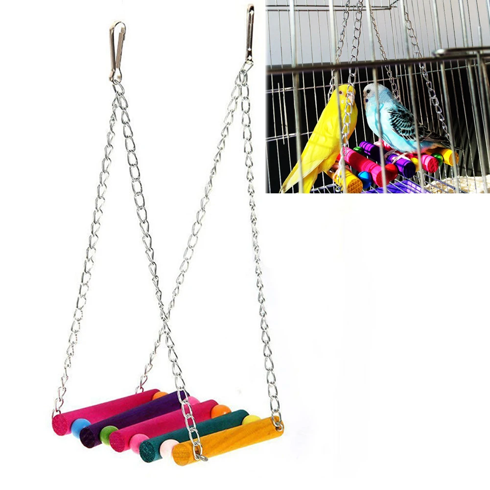 Bird Swing Toys Parakeet Perches Hanging Cage Toy For Parrots Parakeets