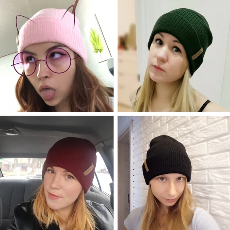 FURTALK Женщина Шерсти Вязать Шапочки Hat Манжеты Шапочка Смотреть Cap Весна Череп hat Зимняя шапка