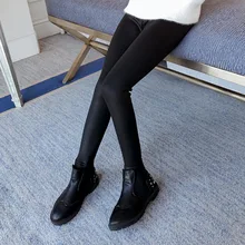 

Children PU Leather Leggings Korean Black Color Skinny Warm Girl Pants Winter Plus Fleece Trousers Outdoor Leisure Kids Leggings