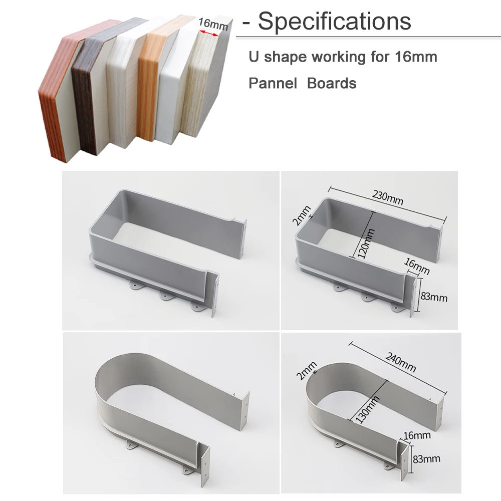 Plastic U Shape Drawer Drain Space For Bathroom Kitchen Furniture Plastic Cabinet Sink Drain Pipe Recessed U for Basin Drainage
