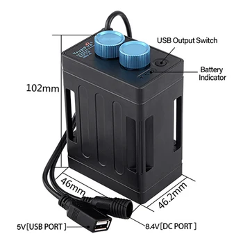 

Bicycle Mobile Battery Box USB Night Riding Power Case Waterproof 6*18650 Multifunctional Extra Power Box