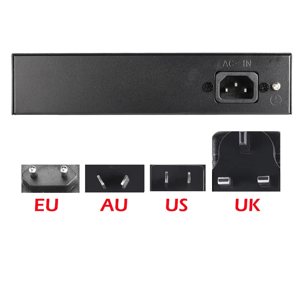 48 V-52 V 4CH сетевой коммутатор POE коммутатора Ethernet 10/100 Мбит/с Порты IEEE 802,3 af/at подходит для IP камера/Беспроводной AP/IP CCTV камера системы
