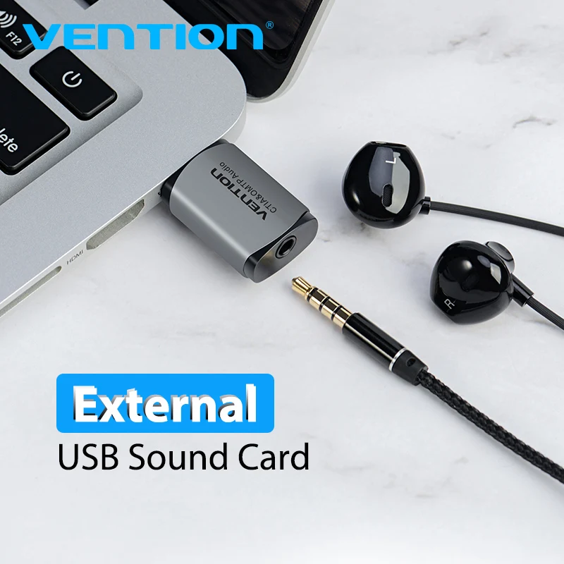 Vention Sound Card USB Audio Interface External Sound card USB Adapter 3.5mm For Laptop Speaker PS4 Earphone USB Mic SoundCard — view 6