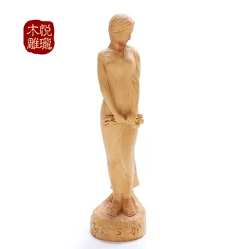 

Wood carving beautiful lady , wood crafts gift Home desktop decoration office ornaments (A1123)