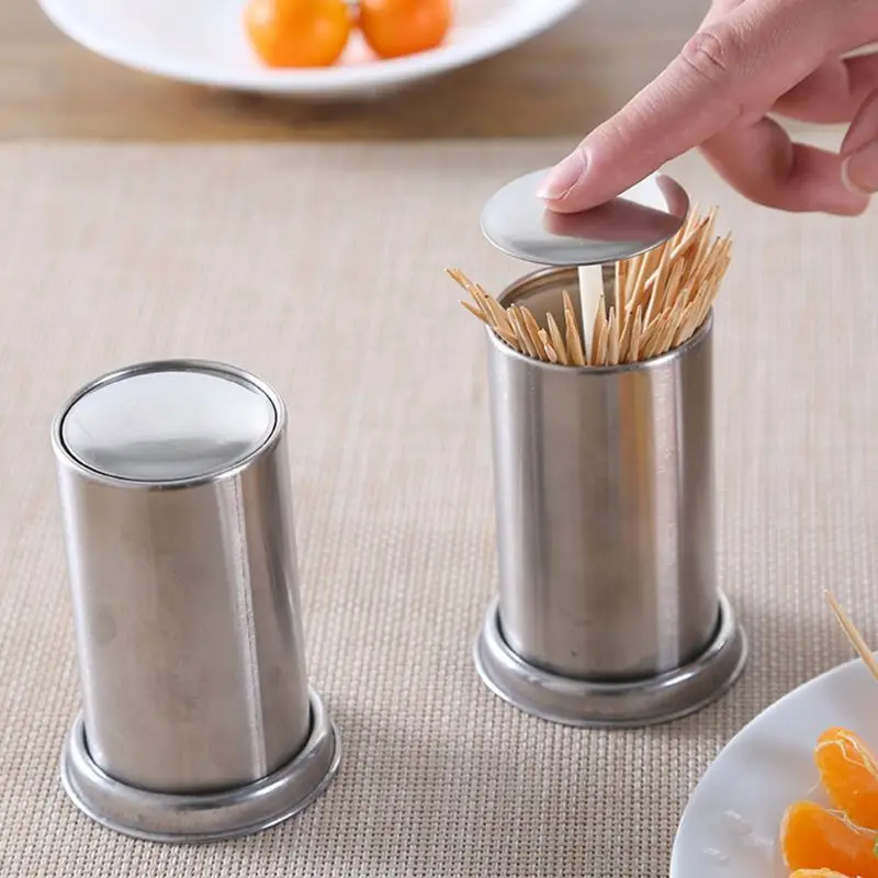 Stainless Steel Retractable Automatic Toothpick Dispenser Holder Push Style Container for Home Hotel Restaurant Stainless Steel Retractable Automatic Toothpick Dispenser Holder Push Style Container for Home Hotel Restaurant