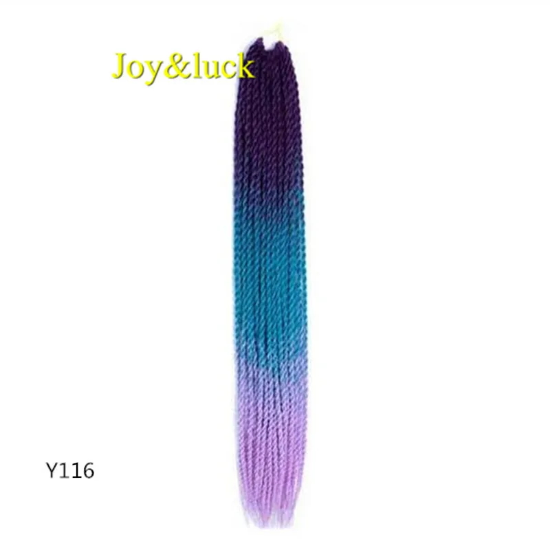 Joy& luck 24 дюйма Сенегальские закрученные крючком косички 30 прядей синтетические волосы для наращивания плетение волос - Цвет: Y116