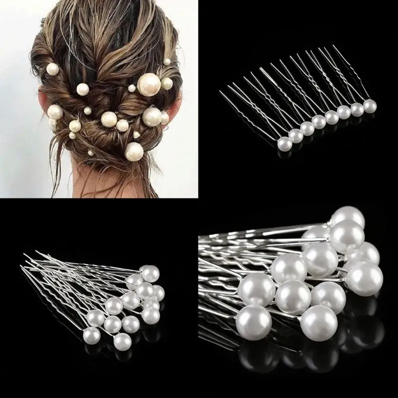 20pcs Set Women Wedding Imitation Pearl Hairpins Bridal Jewelry U